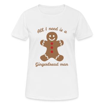 Bonhomme en pain d'épice - T-shirt respirant Femme - blanc - Devant - AI Model Female 172 dark (172cm)