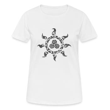 Le tatouage maori du soleil noir - T-shirt respirant Femme - blanc - Devant - AI Model Female 172 dark (172cm)