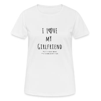 J'aime ma copine - T-shirt respirant Femme - blanc - Devant - AI Model Female 172 dark (172cm)