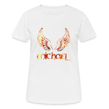 erzengel michael feu - T-shirt respirant Femme - blanc - Devant - AI Model Female 172 dark (172cm)