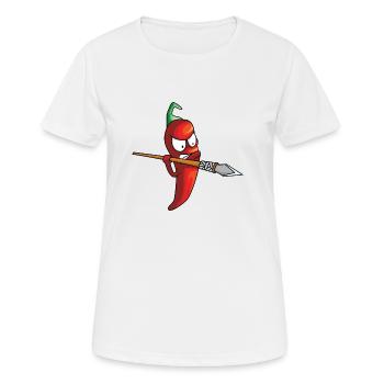 Piment agressif chaud - T-shirt respirant Femme - blanc - Devant - AI Model Female 172 dark (172cm)
