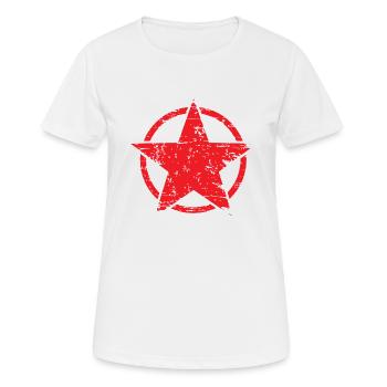 red stars - Women's Breathable T-Shirt - white - Front - AI Model Female 172 dark (172cm)