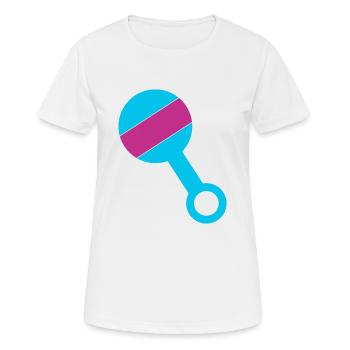 Baby Rassel Schwangerschaft Geschenk Kleinkind - Frauen T-Shirt atmungsaktiv - Weiß - Vorne - AI Model Female 172 dark (172cm)