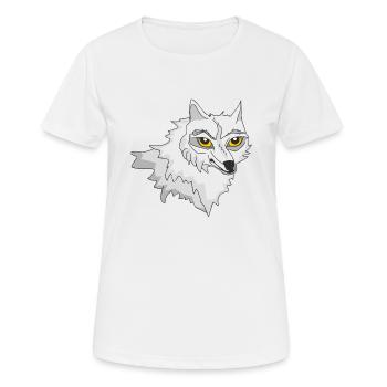 Loup blanc - T-shirt respirant Femme - blanc - Devant - AI Model Female 172 dark (172cm)