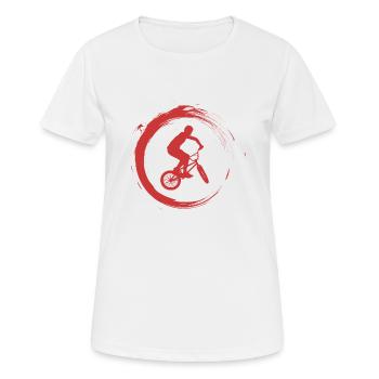 BMX - Frauen T-Shirt atmungsaktiv - Weiß - Vorne - AI Model Female 172 dark (172cm)