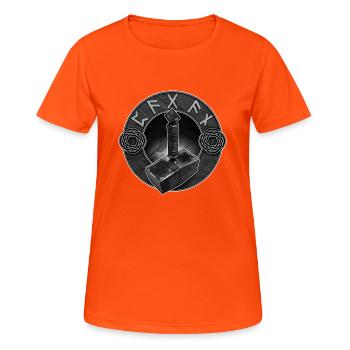 Mjolnir 03 - Women's Breathable T-Shirt - neon orange - Front - AI Model Female 172 dark (172cm)