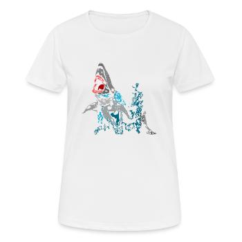 shark - Women's Breathable T-Shirt - white - Front - AI Model Female 172 dark (172cm)