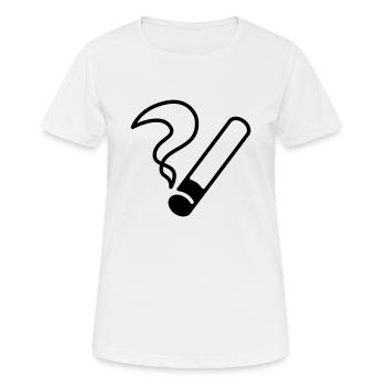 Zigarette / Cigarette / Sèche / Cigarrillo / - Frauen T-Shirt atmungsaktiv - Weiß - Vorne - AI Model Female 172 dark (172cm)