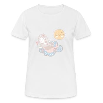 sirène | soleil - T-shirt respirant Femme - blanc - Devant - AI Model Female 172 dark (172cm)