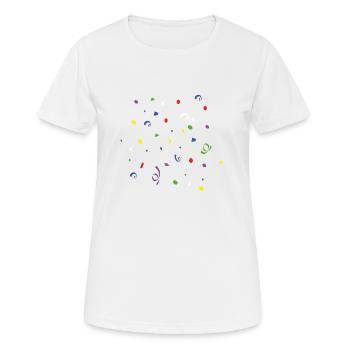 Confetti colorful carnival carnival streamer party - Women's Breathable T-Shirt - white - Front - AI Model Female 172 dark (172cm)