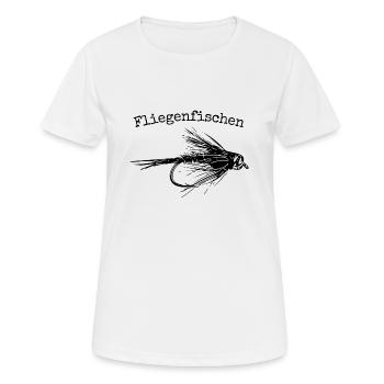 Fliegenfischen - Frauen T-Shirt atmungsaktiv - Weiß - Vorne - AI Model Female 172 dark (172cm)