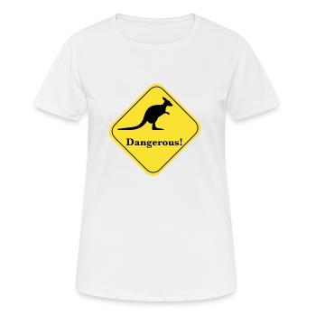 Kangourou Dangereux - T-shirt respirant Femme - blanc - Devant - AI Model Female 172 dark (172cm)