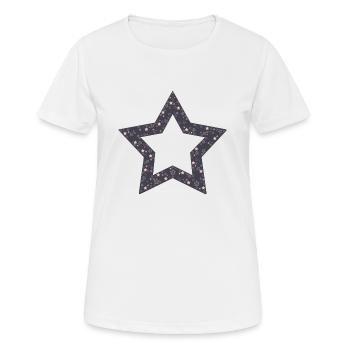 « Étoile étoilée » - T-shirt respirant Femme - blanc - Devant - AI Model Female 172 dark (172cm)