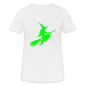 Hexe neon grün gruselig - Frauen T-Shirt atmungsaktiv - Weiß - Vorne - AI Model Female 172 dark (172cm)