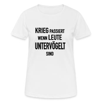 Ficken für denn Weltfrieden Krieg Peace - Frauen T-Shirt atmungsaktiv - Weiß - Vorne - AI Model Female 172 dark (172cm)