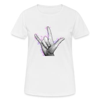 LIEBE DICH Violett - Frauen T-Shirt atmungsaktiv - Weiß - Vorne - AI Model Female 172 dark (172cm)