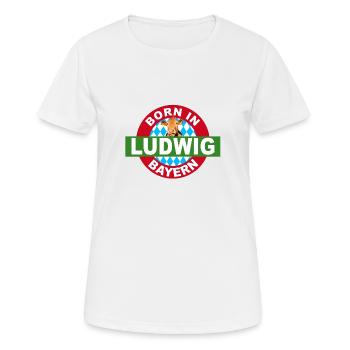 Born in Bayern, Ludwig, Luke, Wigg, Geschenk, Love - Frauen T-Shirt atmungsaktiv - Weiß - Vorne - AI Model Female 172 dark (172cm)