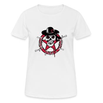 general breizhor tete de mort crane breizh pirate - T-shirt respirant Femme - blanc - Devant - AI Model Female 172 dark (172cm)