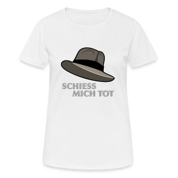 Elle me mort - T-shirt respirant Femme - blanc - Devant - AI Model Female 172 dark (172cm)