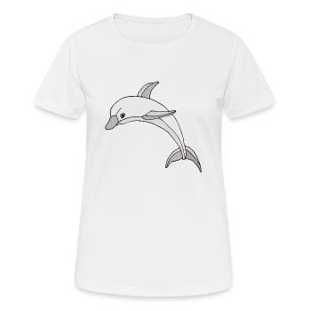 Delphin - Frauen T-Shirt atmungsaktiv - Weiß - Vorne - AI Model Female 172 dark (172cm)