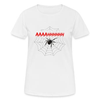Angst vor Spinne mit Netz - Frauen T-Shirt atmungsaktiv - Weiß - Vorne - AI Model Female 172 dark (172cm)