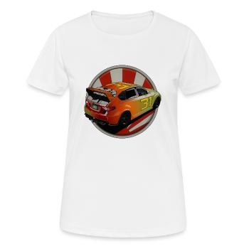 Sportwagen - Frauen T-Shirt atmungsaktiv - Weiß - Vorne - AI Model Female 172 dark (172cm)
