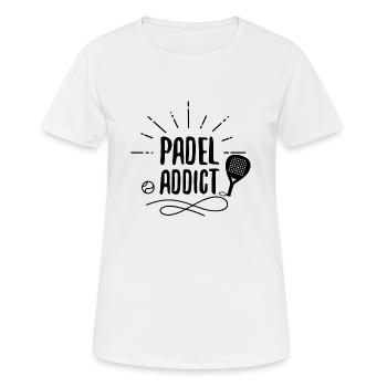 Padel Addict schwarz - Frauen T-Shirt atmungsaktiv - Weiß - Vorne - AI Model Female 172 dark (172cm)