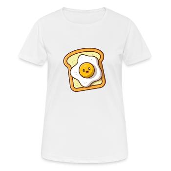 Ei - Frauen T-Shirt atmungsaktiv - Weiß - Vorne - AI Model Female 172 dark (172cm)