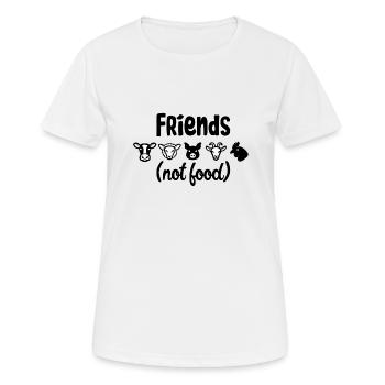 Amis pas nourriture - T-shirt respirant Femme - blanc - Devant - AI Model Female 172 dark (172cm)