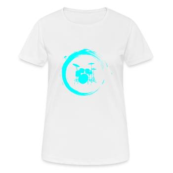 Drums - Women's Breathable T-Shirt - white - Front - AI Model Female 172 dark (172cm)