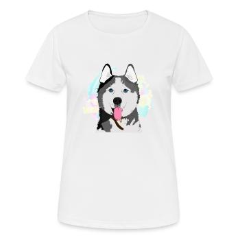 Vecteur Husky (1) - T-shirt respirant Femme - blanc - Devant - AI Model Female 172 dark (172cm)