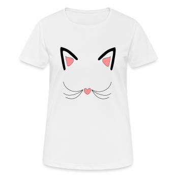 Cat, cat ears - Women's Breathable T-Shirt - white - Front - AI Model Female 172 dark (172cm)