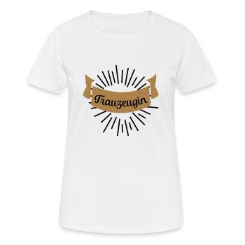 trauzeugin - Frauen T-Shirt atmungsaktiv - Weiß - Vorne - AI Model Female 172 dark (172cm)