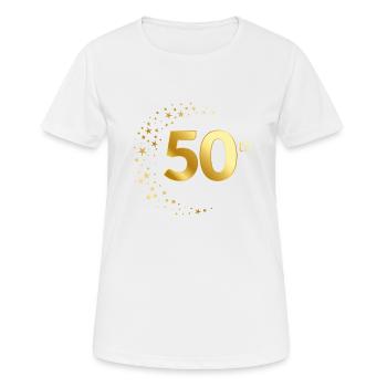 Anniversaire de 50 ans, cadeau d'anniversaire, anniversaire - T-shirt respirant Femme - blanc - Devant - AI Model Female 172 dark (172cm)