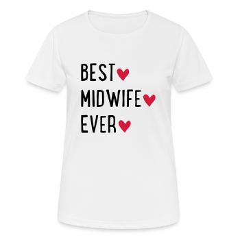 midwife - Women's Breathable T-Shirt - white - Front - AI Model Female 172 dark (172cm)