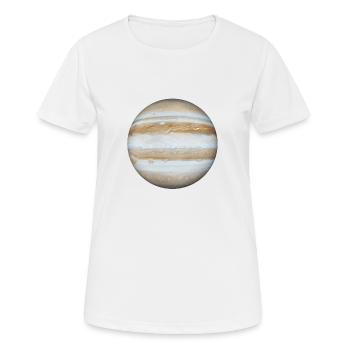 Planet Jupiter, Geschenkidee - Frauen T-Shirt atmungsaktiv - Weiß - Vorne - AI Model Female 172 dark (172cm)