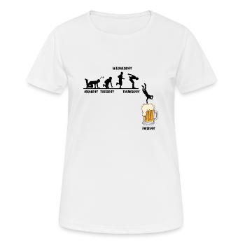 Lundi Mardi Jeudi Vendredi Bière - T-shirt respirant Femme - blanc - Devant - AI Model Female 172 dark (172cm)
