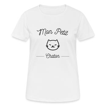 Mon petit chaton, surnom mignon - T-shirt respirant Femme - blanc - Devant - AI Model Female 172 dark (172cm)