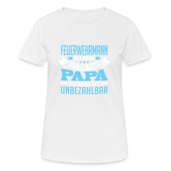 FEUERWEHRMANN und Papa - Frauen T-Shirt atmungsaktiv - Weiß - Vorne - AI Model Female 172 dark (172cm)
