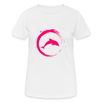 Delphin - Frauen T-Shirt atmungsaktiv - Weiß - Vorne - AI Model Female 172 dark (172cm)