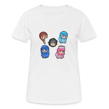 Cartoon Faces Krew - Women's Breathable T-Shirt - white - Front - AI Model Female 172 dark (172cm)