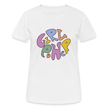 Girl Power Colorful Hippie Letters - Women's Breathable T-Shirt - white - Front - AI Model Female 172 dark (172cm)