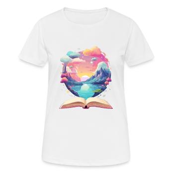 Zauberhafte Bücher Welten - Frauen T-Shirt atmungsaktiv - Weiß - Vorne - AI Model Female 172 dark (172cm)