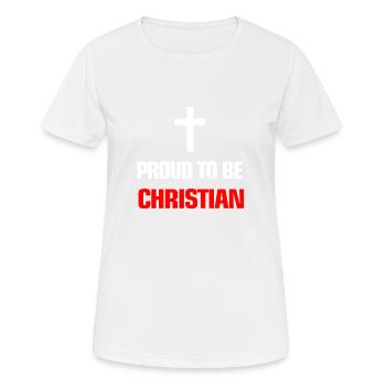 chrétien - T-shirt respirant Femme - blanc - Devant - AI Model Female 172 dark (172cm)