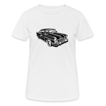Chevy Cadilac / Muscle Car 02_schwarz - Frauen T-Shirt atmungsaktiv - Weiß - Vorne - AI Model Female 172 dark (172cm)