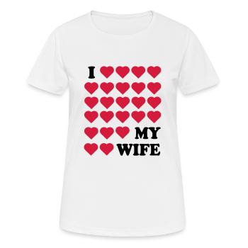 Ehefrau - Frauen T-Shirt atmungsaktiv - Weiß - Vorne - AI Model Female 172 dark (172cm)