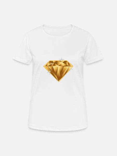 Diamond,Gold - Women's Breathable T-Shirt - white
