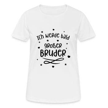 Ich werde bald großer Bruder (schwarz) - Frauen T-Shirt atmungsaktiv - Weiß - Vorne - AI Model Female 172 dark (172cm)