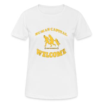 bienvenue - T-shirt respirant Femme - blanc - Devant - AI Model Female 172 dark (172cm)