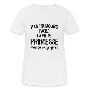 Princesse - T-shirt respirant Femme - blanc - Devant - AI Model Female 172 dark (172cm)